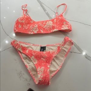 Triangl XS orange ruched swimsuit